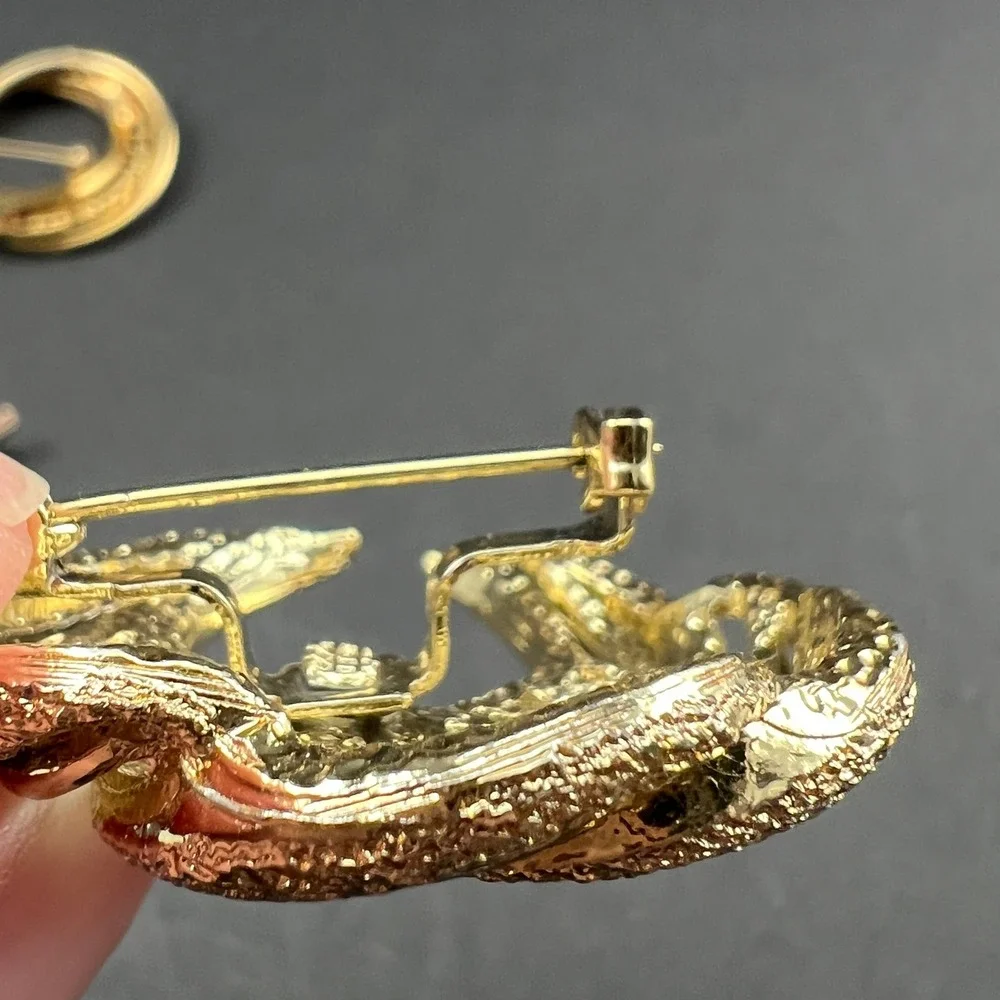 Vintage Brooch Lot 10 Gold Silver Tone Rhinestone Incl Sarah Cov BSK Krementz
